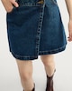 image 3 of F&F Pure Cotton Denim Wrap Mini Skirt in Navy