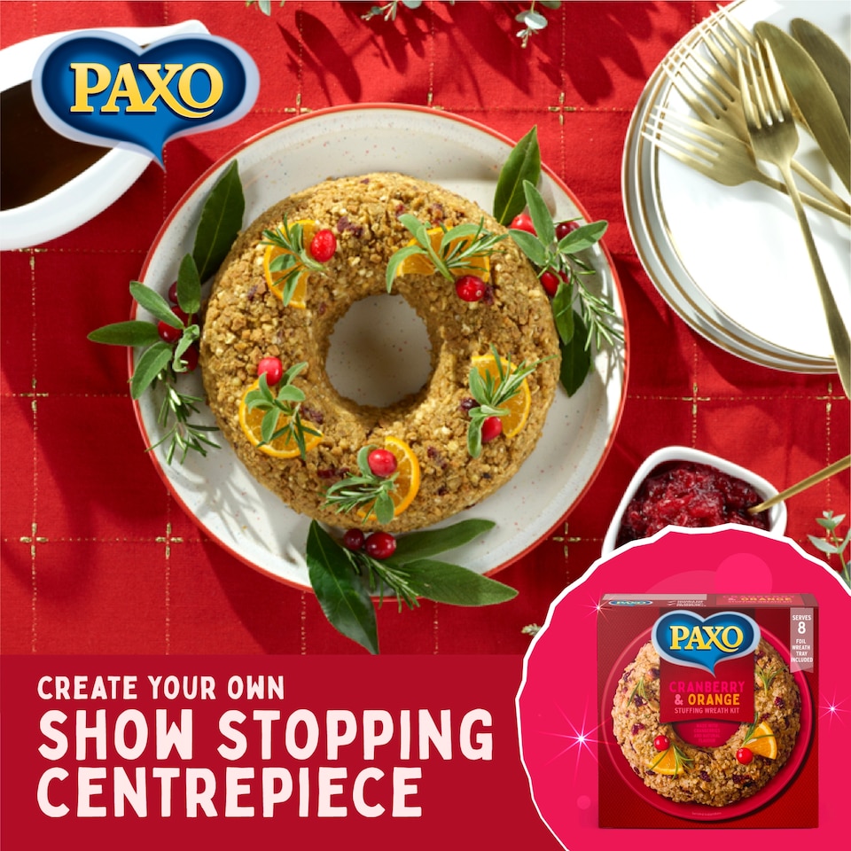 image 1 of Paxo Cranberry & Orange Stuffing Wreath Kit 150G