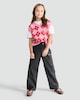 image 1 of F&F Girls Faux Leather Wide Leg Trousers in Black
