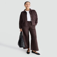 F&F Faux Suede Wide Leg Trousers in Brown