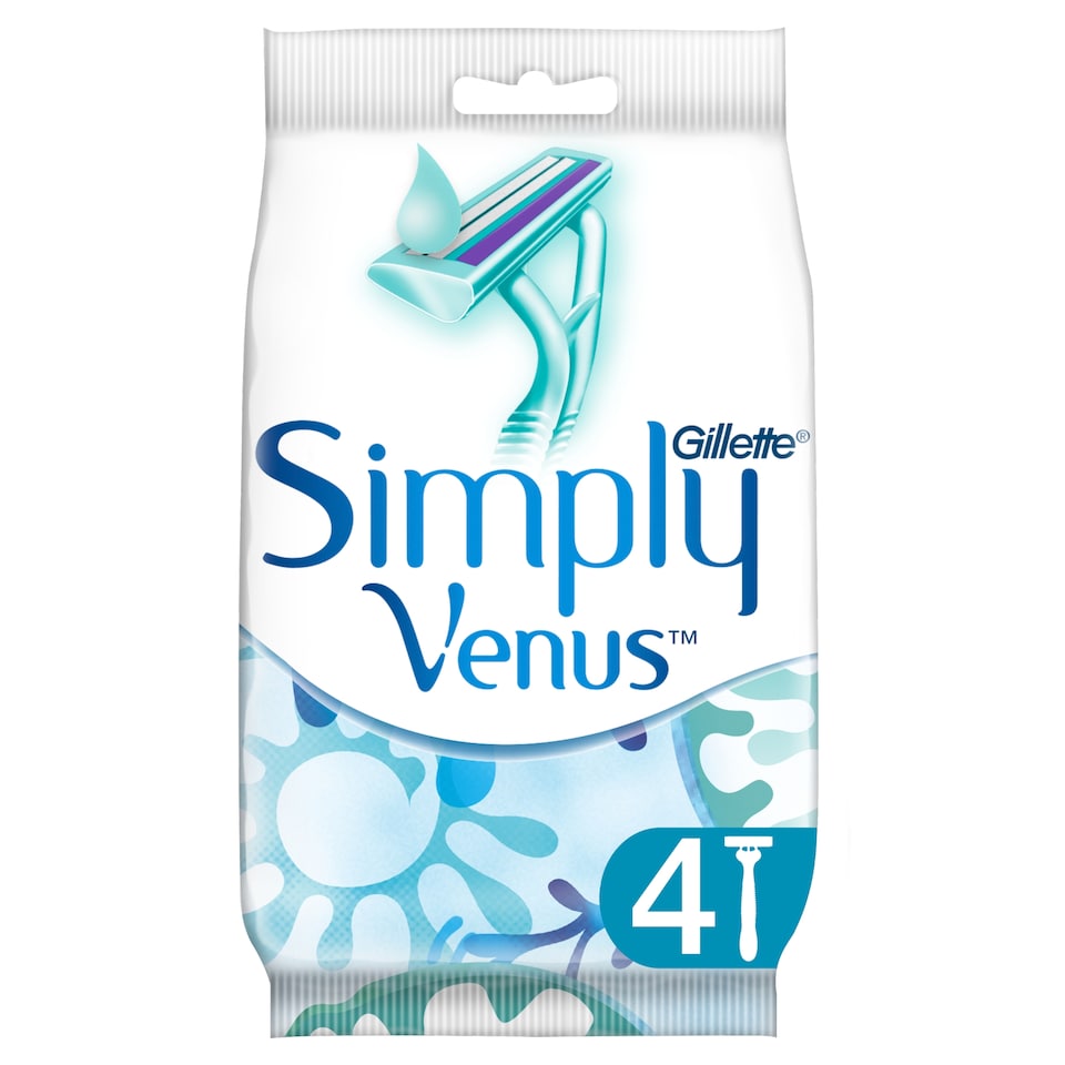 image 1 of Gillette Simply Venus 2 Women's Disposable Razors 4 Pack
