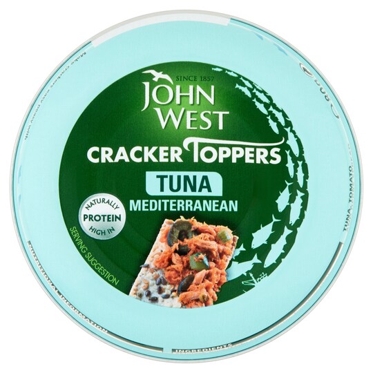 John West Cracker Toppers Tuna Mediterranean 80G Tesco Groceries