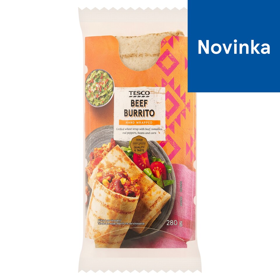 Tesco Wheat Tortilla Filled with Steamed Rice, Beef and Cheese Mixture 280 g