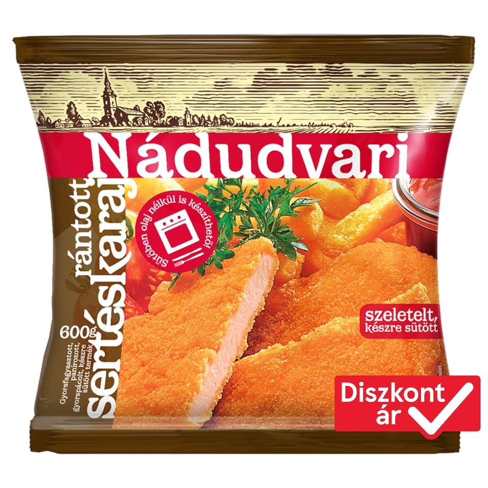 Nádudvari Quick-Frozen Sliced, Ready-Fried Breaded Pork Chop 600 g