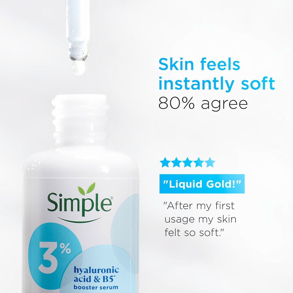 image 1 of Simple 3% Vitamin B5 & Hyaluronic Acid Booster Face Serum 30Ml