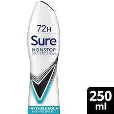 Sure 72 Hour Invisible Aqua A/Pspirnt 250Ml