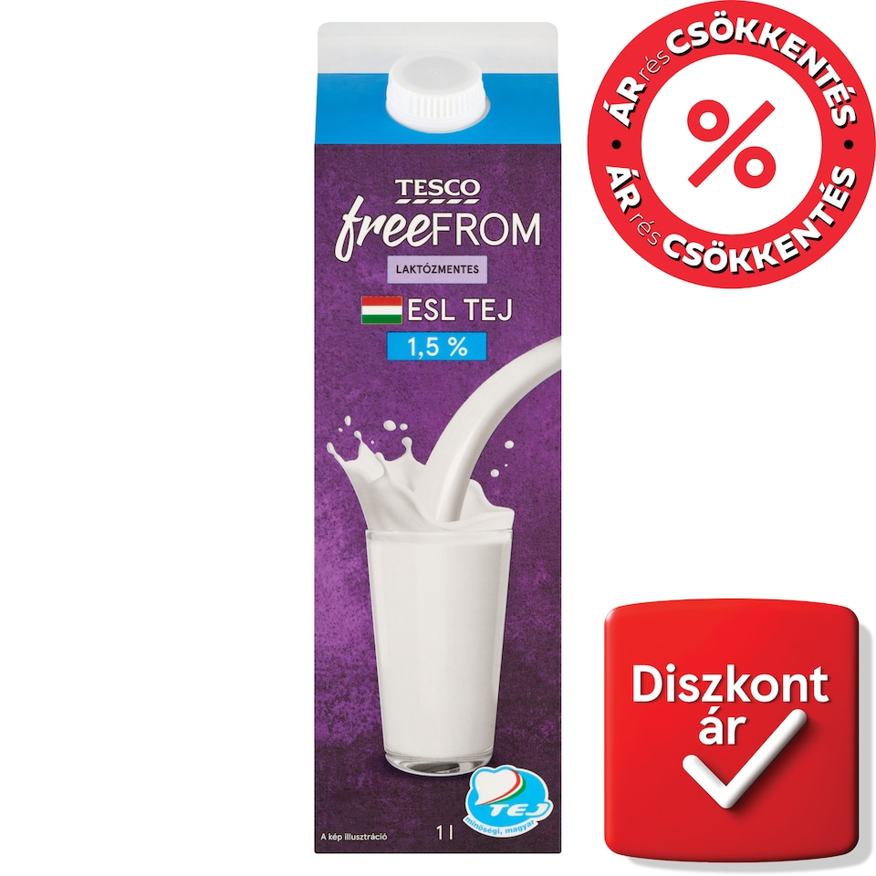Tesco Free From ESL Low-Fat Lactose-Free Milk 1,5% 1 l