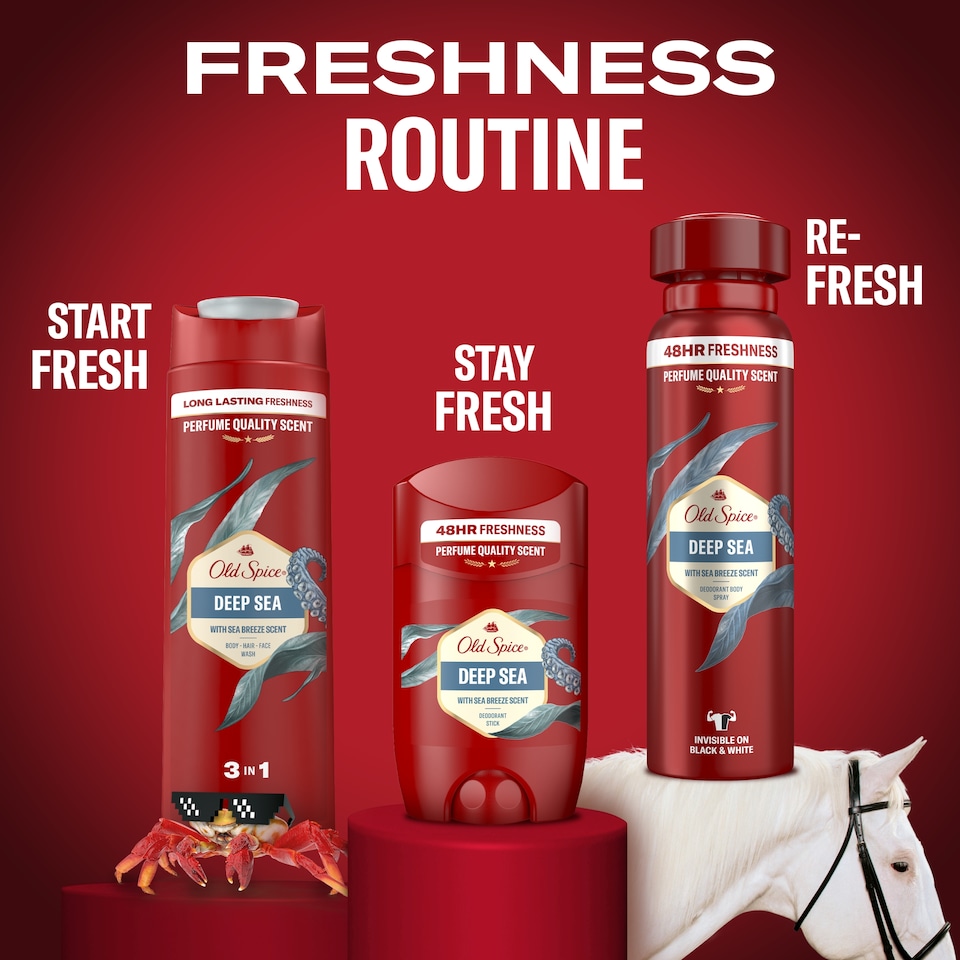image 1 of Old Spice Deep Sea Shower Gel & Shampoo For Men 400 ml, 3-in-1, Long-lasting Fresh