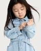 image 2 of F&F Girls Pure Cotton Belted Denim Shirt Dress in Blue