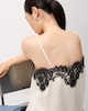image 4 of The F&F Edit Satin Lace Trim Co-ord Cami Top in Ivory