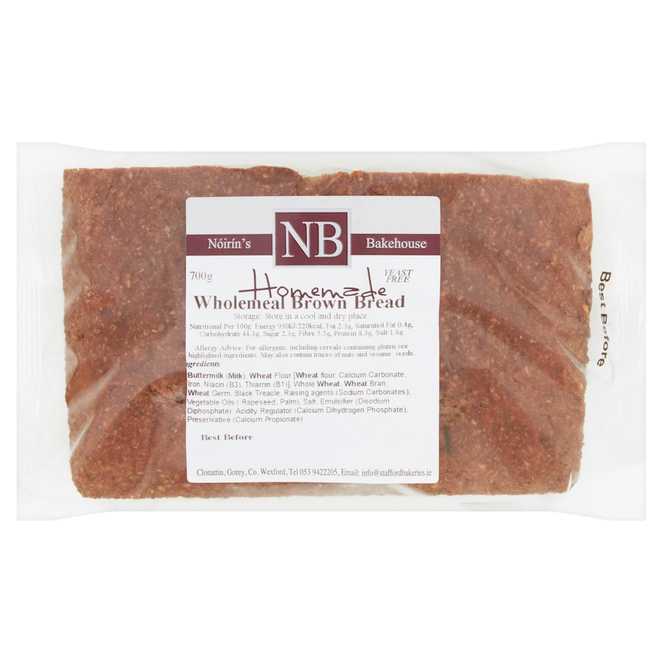 Stafford's Bkry Noirin's Brown Wholemeal 700G