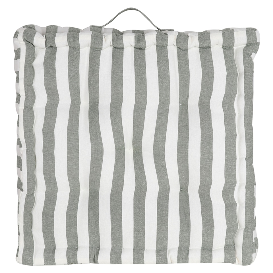 TESCO OUTDOOR GREEN STRIPE FLOOR CUSHION
