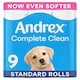 image 1 of Andrex Complete Clean Toilet Tissue Standard Rolls 9 Rolls