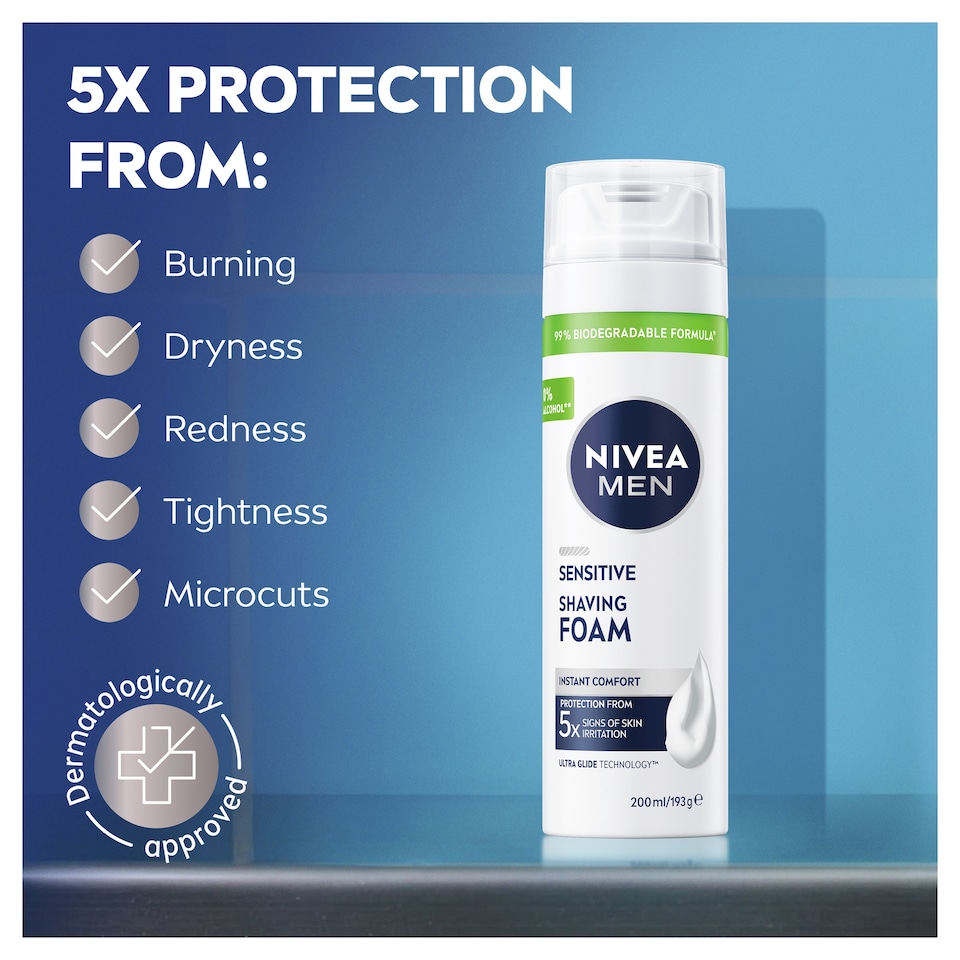 image 1 of NIVEA MEN Sensitive Shaving Foam 200ml