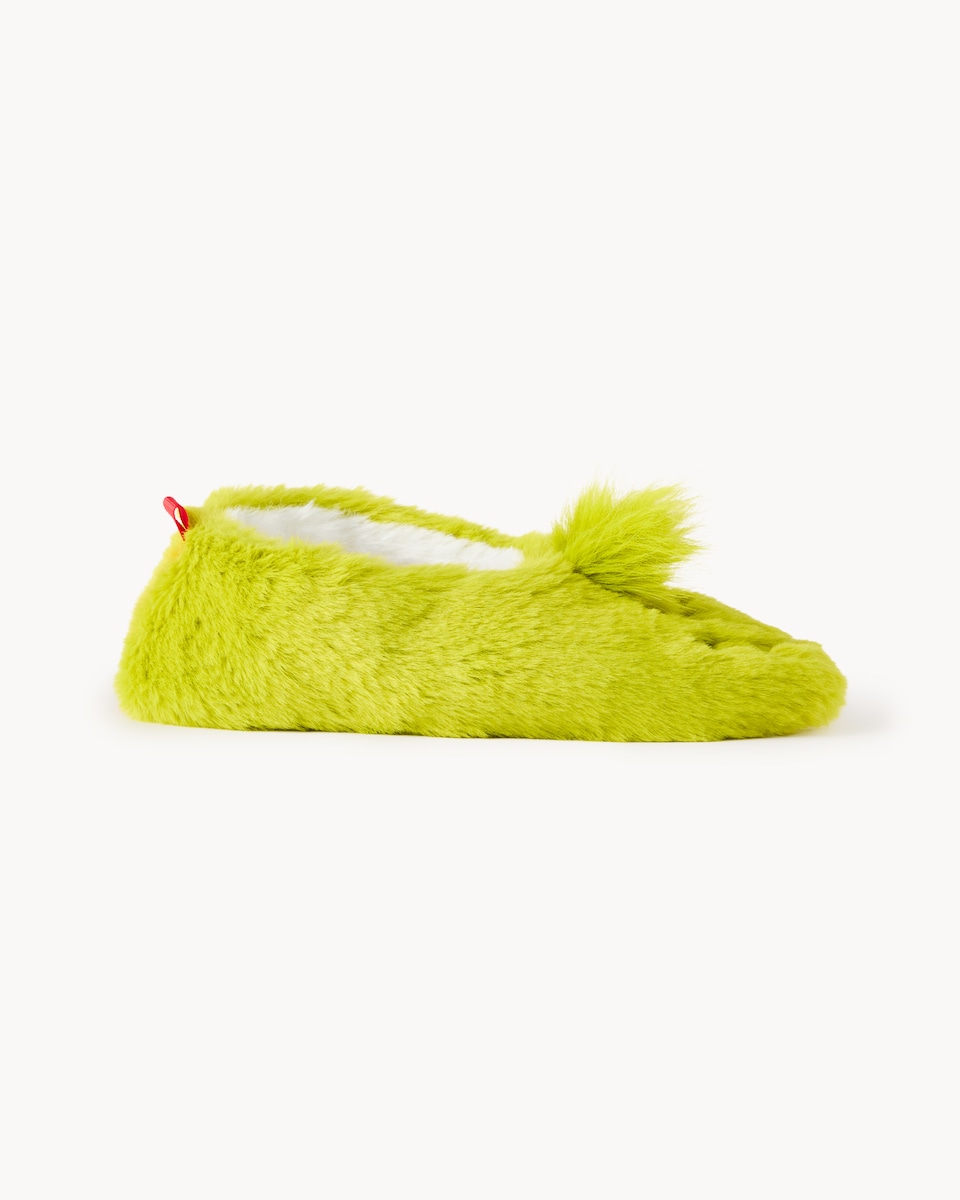 image 1 of The Grinch Fluffy Novelty Slipper Socks in Green