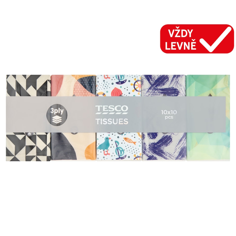 Tesco Tissues 3 Ply 10 x 10 pcs