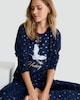 image 1 of Harry Potter Fleece Hedwig Star Print Pyjama Set in Navy