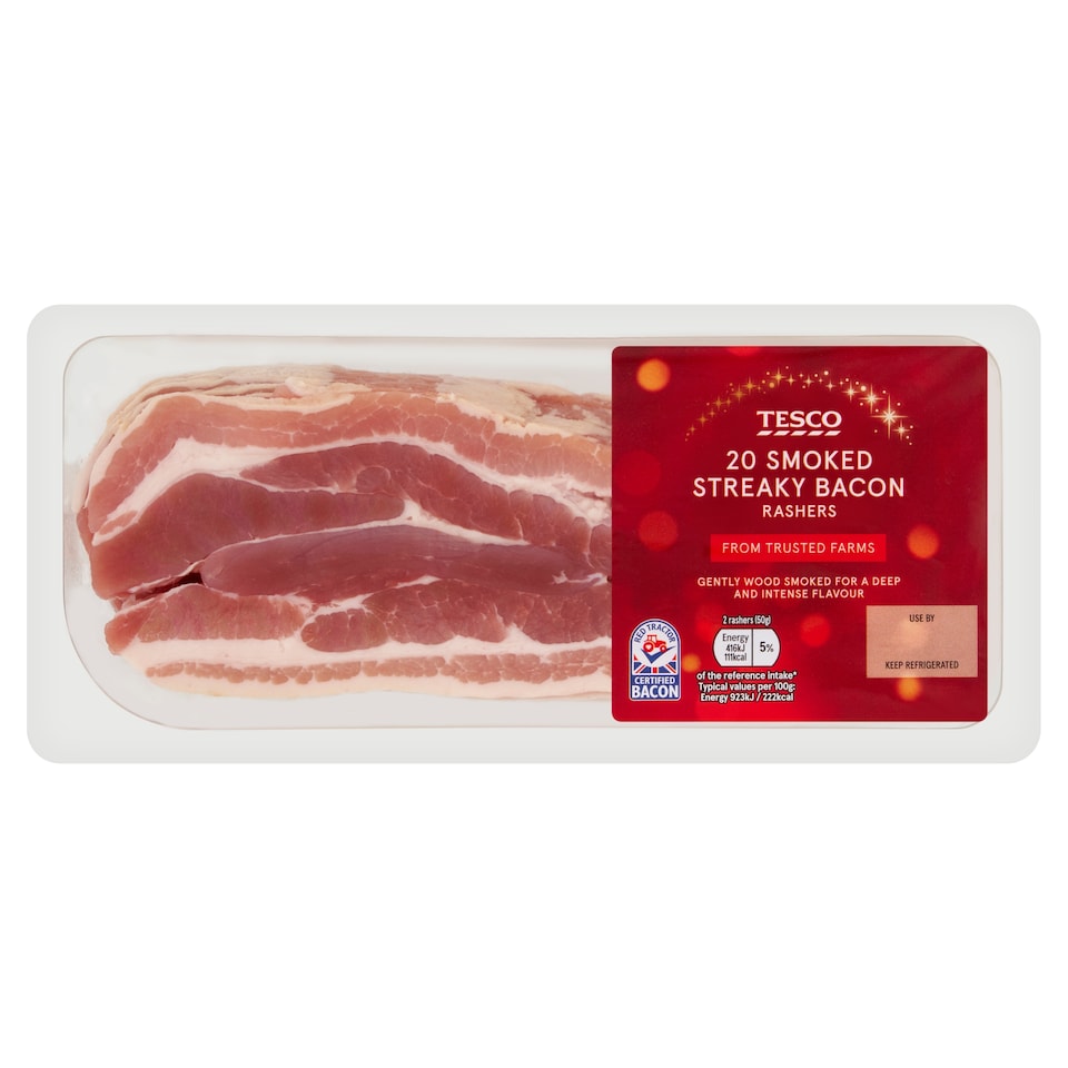Tesco Smoked Streaky Bacon 500g