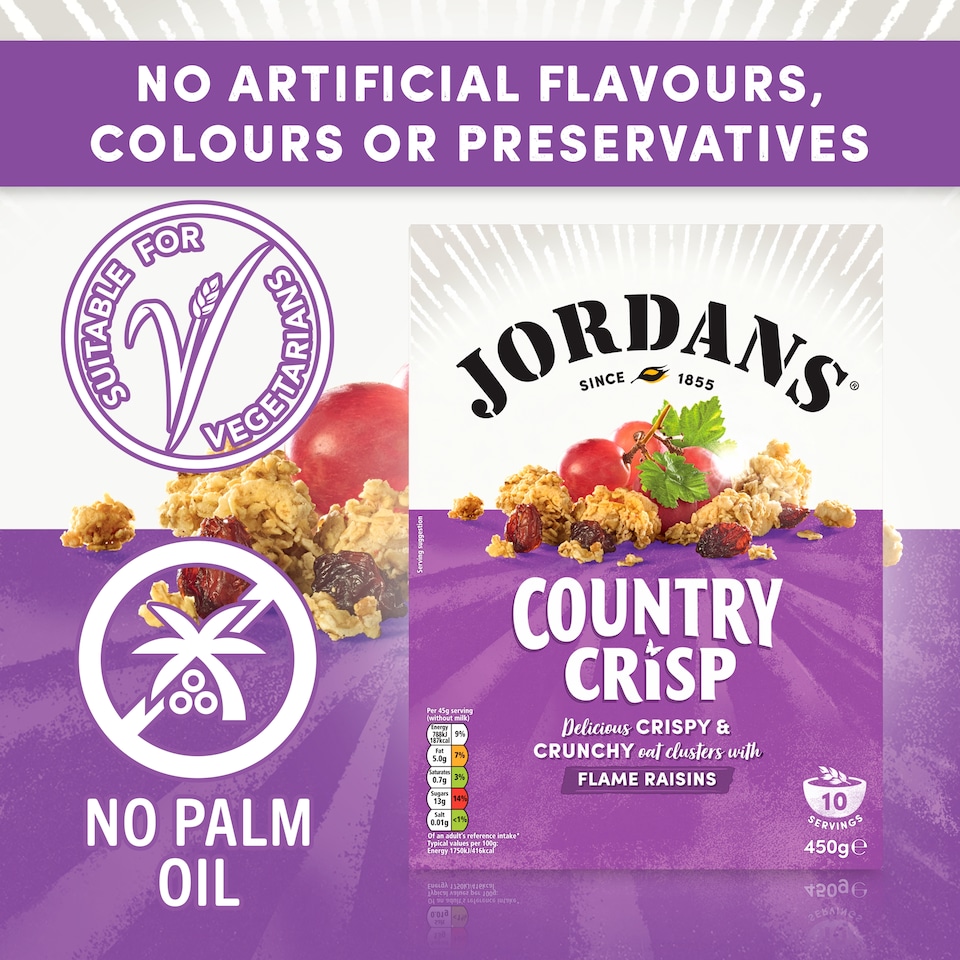 image 1 of Jordans Country Crisp Flame Raisins Cereal 450g