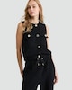 image 1 of F&F Cotton Rich Boucle Buttoned Waistcoat in Black