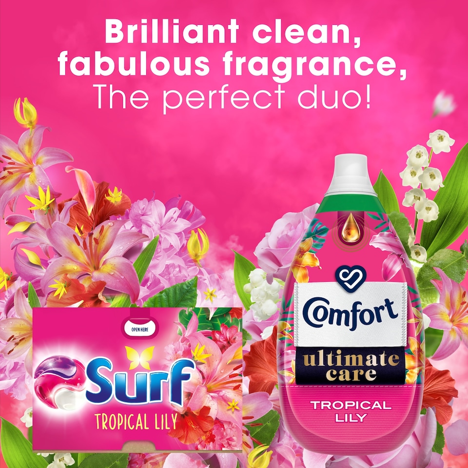 image 1 of Surf 3 In 1 Tropical Lily Washing Capsules 15 Washes 259.5g