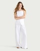 image 1 of F&F Pure Linen Super Wide Leg Trousers in White