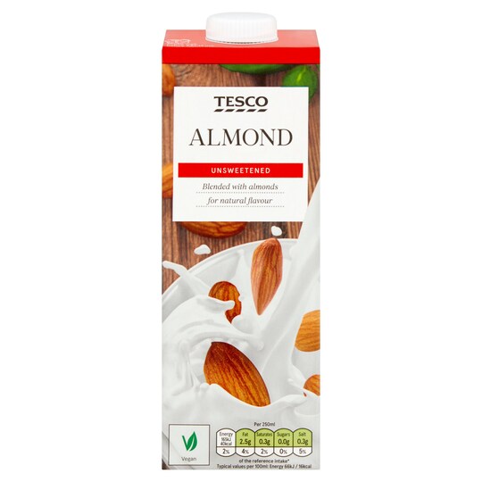 Tesco Longlife Almond Drink Unsweetened 1Ltr Tesco Groceries
