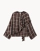 image 5 of F&F Checked Cape Detail Blouse in Burgundy