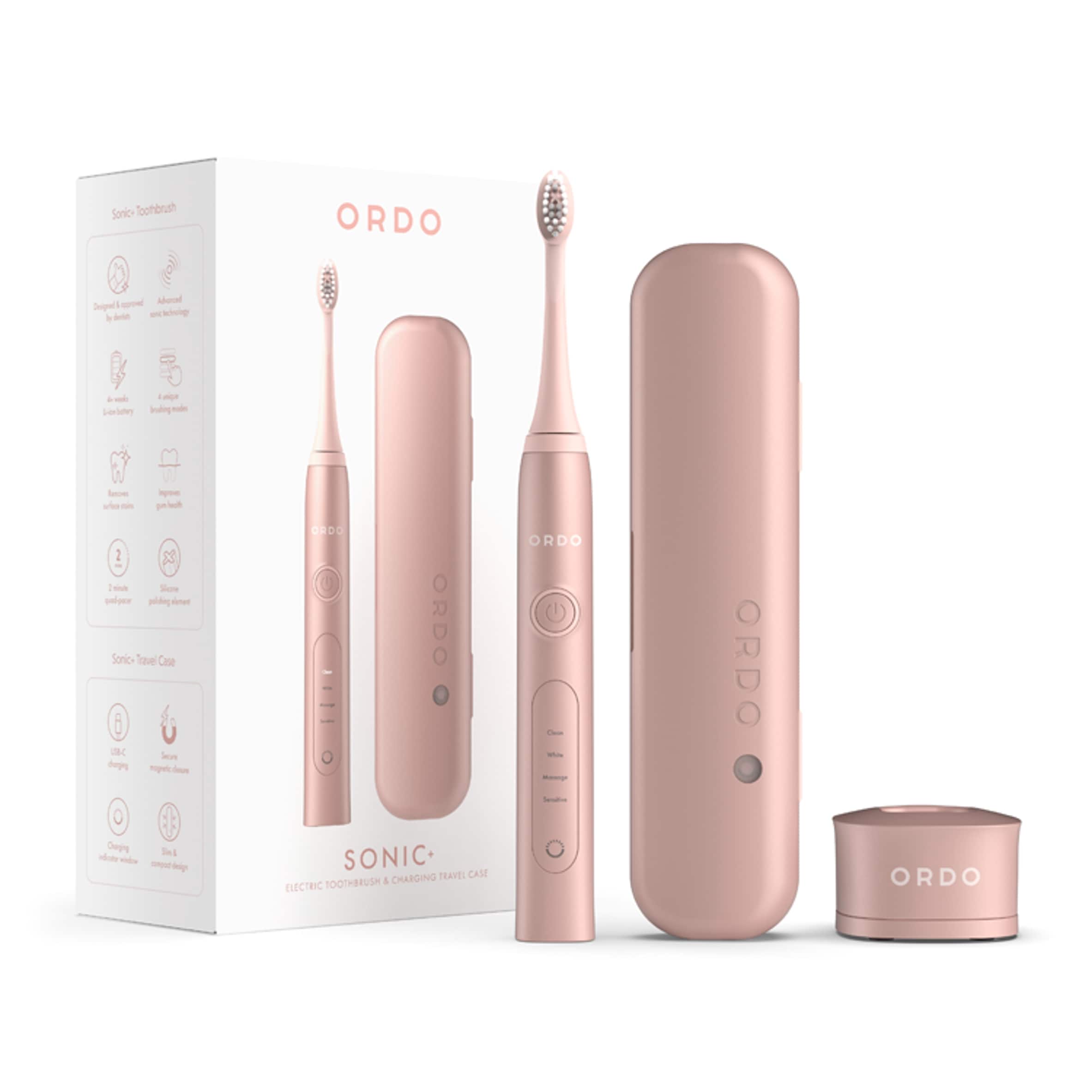 Ordo Sonic+ Toothbrush & Charging Travel Case - Rose Gold - Tesco