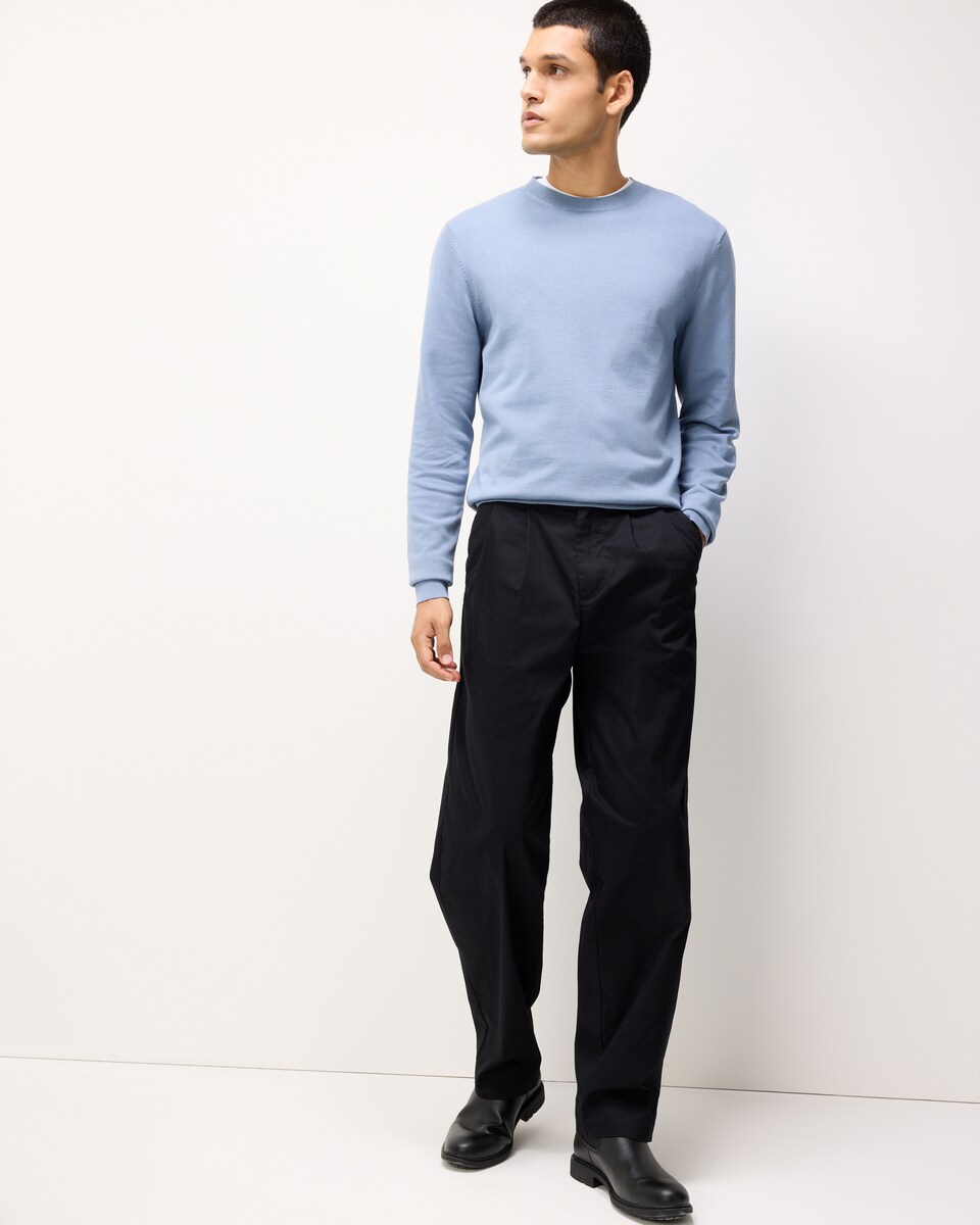 image 1 of F&F Pure Cotton Crew Neck Jumper in Blue