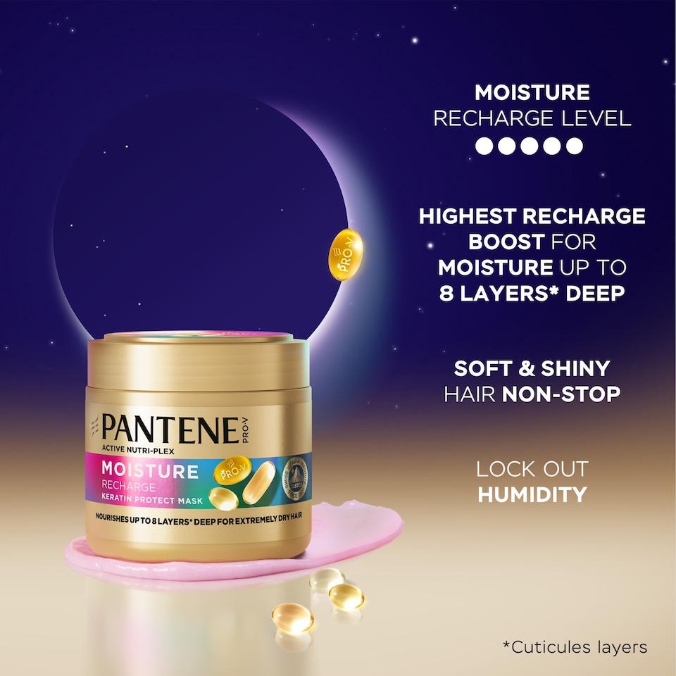 image 1 of Pantene Moisture Protect Recharge Keratin Mask 300ML