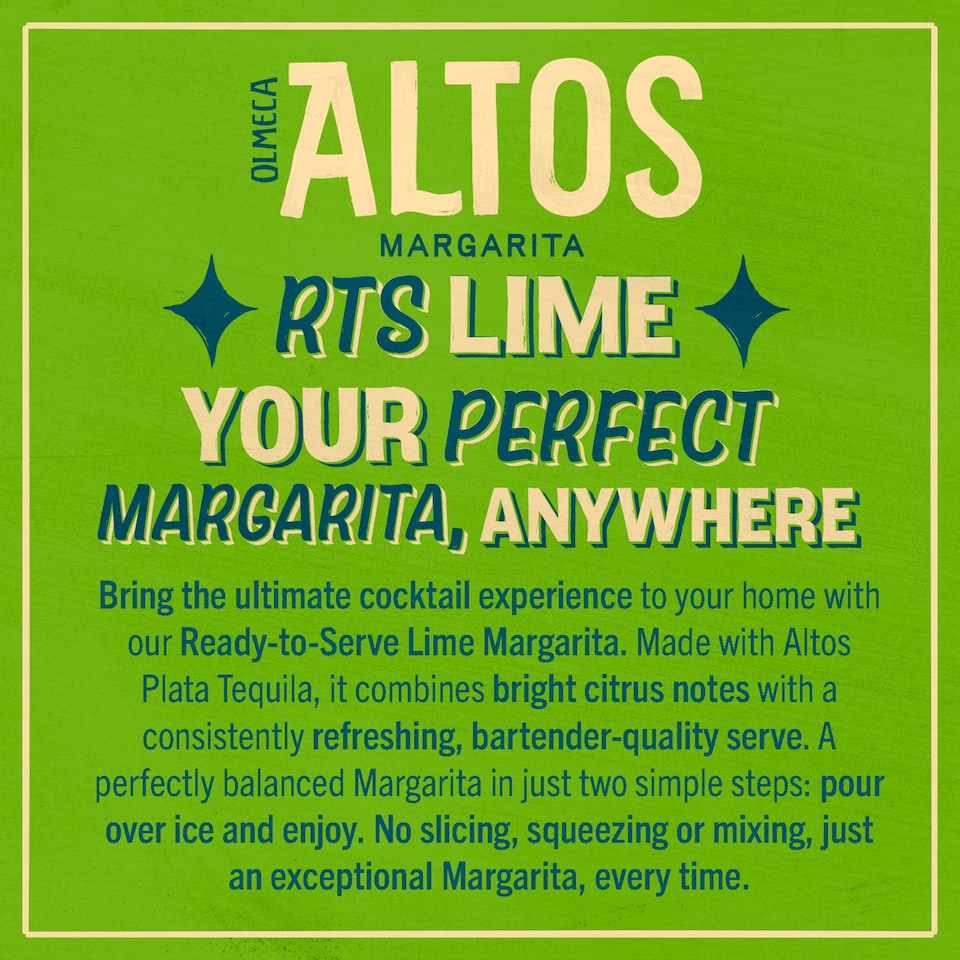 image 1 of Olmeca Altos Tequila Margarita Classic Lime Ready to Serve Cocktail 750mL