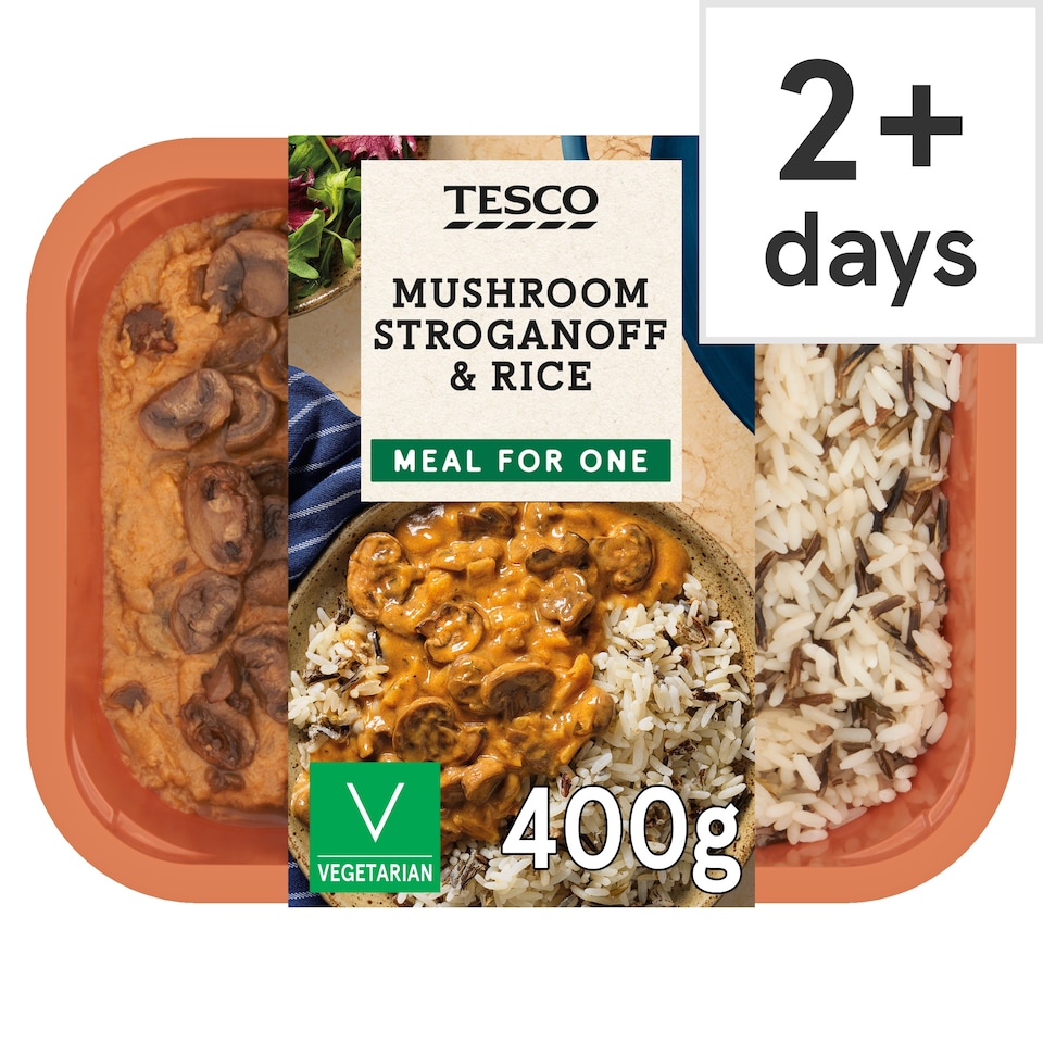 Tesco Mushroom Stroganoff & Rice 400G