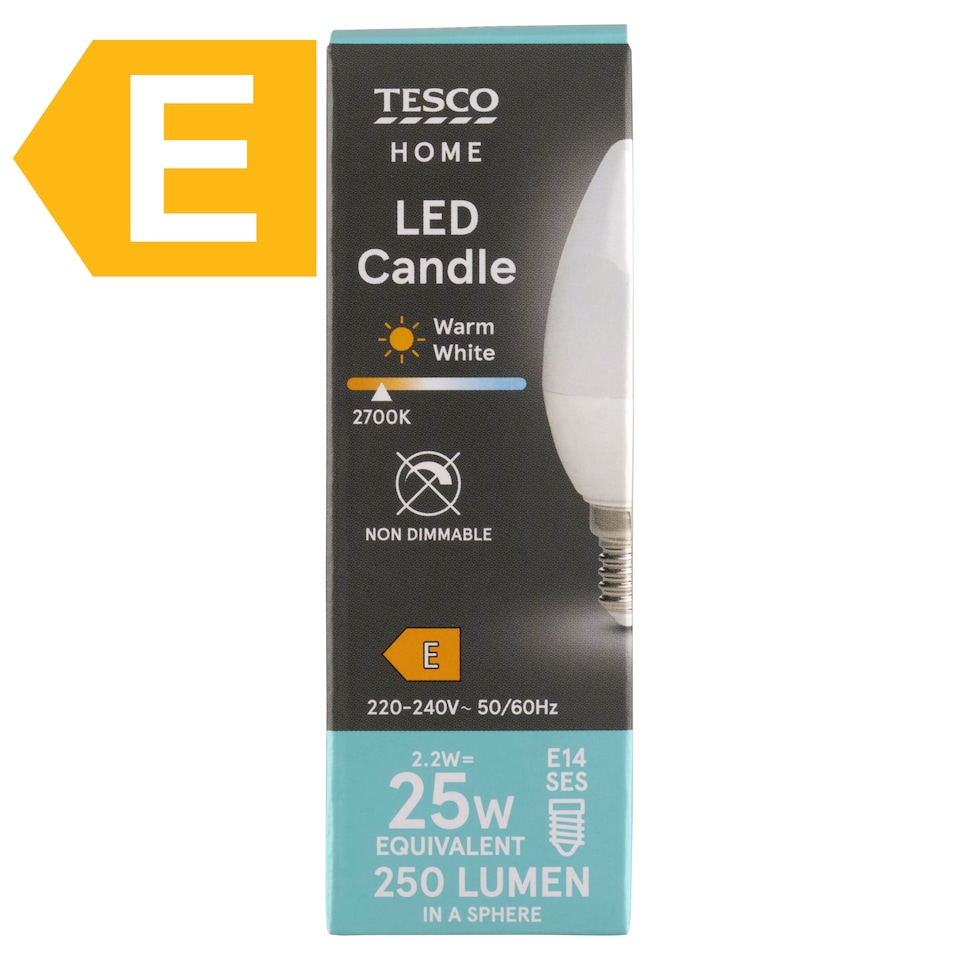 Tesco Home E14 250 lm 25 W 2700K LED gyertya  1. kép