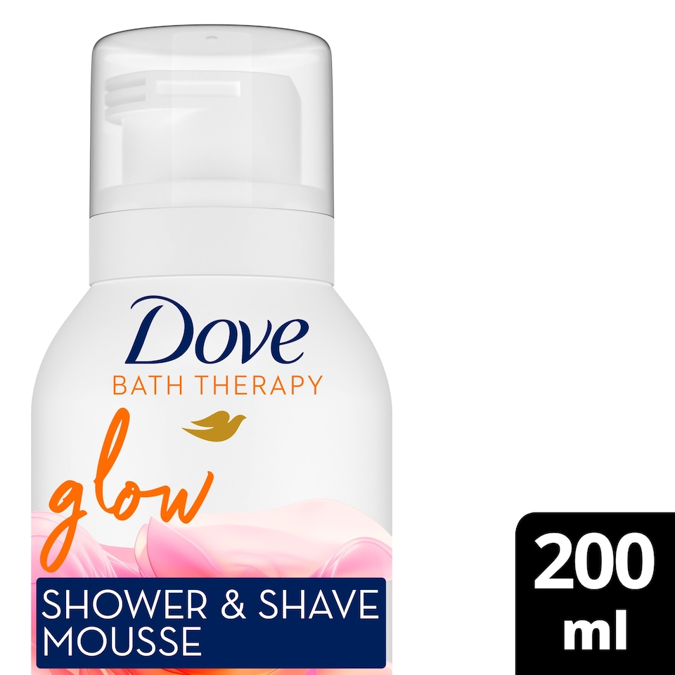 image 1 of Dove Glow Shower & Shave Mousse Blood Orange & Spiced Rhubarb 200ml