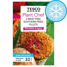 TESCO PLANT CHEF 2 MEAT FREE SOUTHERN FRIED FILLETS 230G