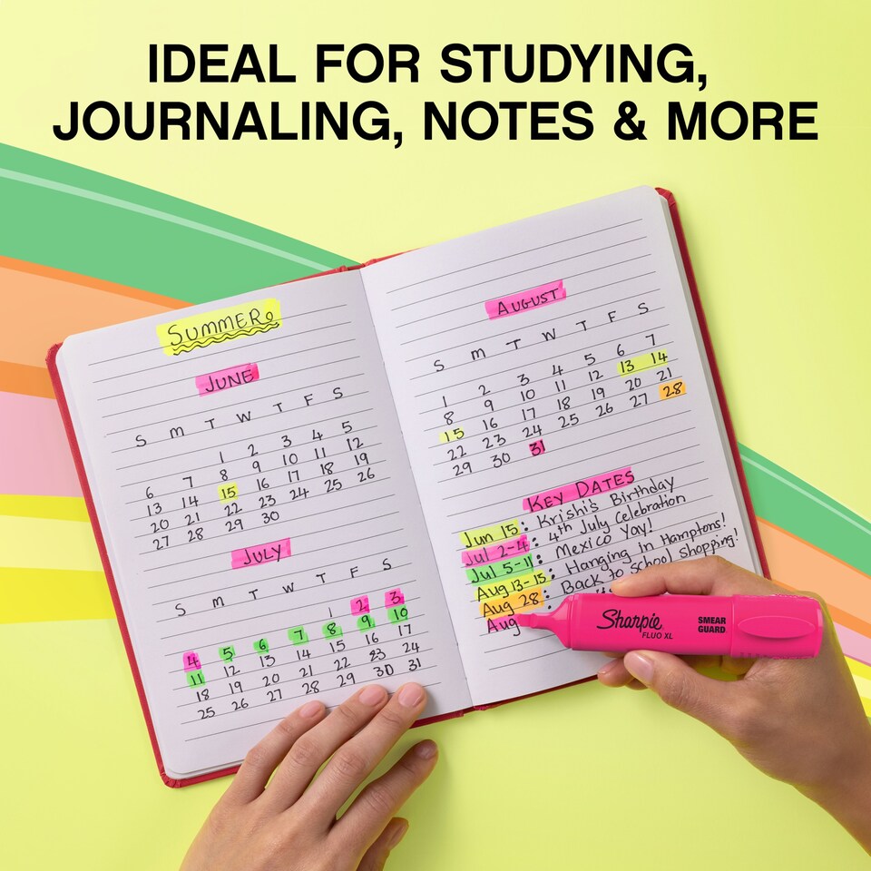 image 1 of Sharpie Fluo XL Highlighters Chisel Tip Fluorescent, 4 Count