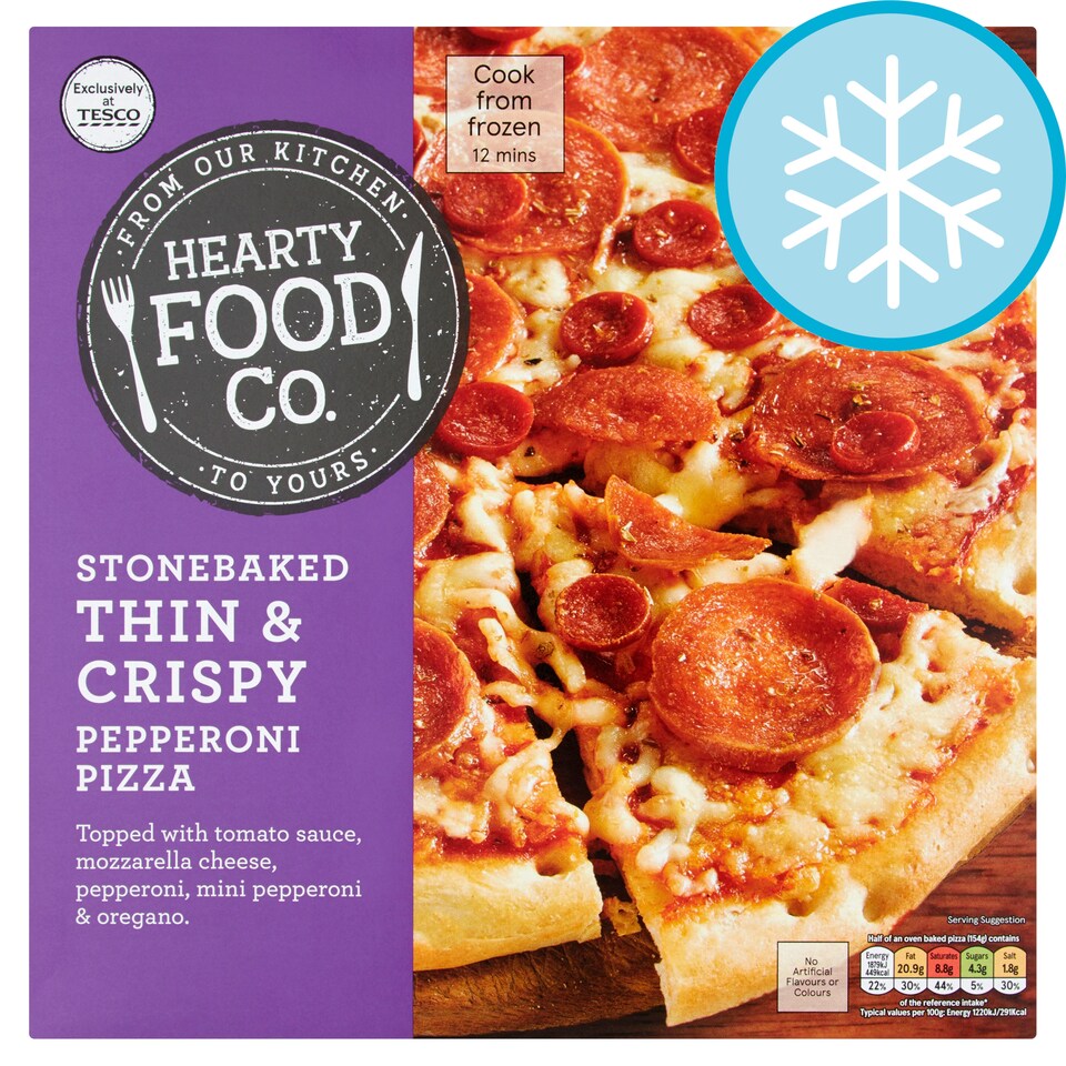Hearty Food S/Baked Thin Double Pep Pza330g