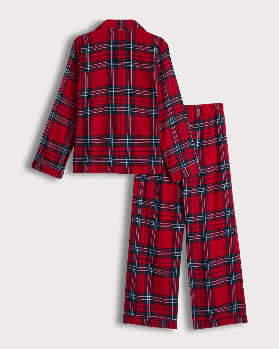 image 1 of F&F Check Woven Matching Family Button Through Pyjamas in Red