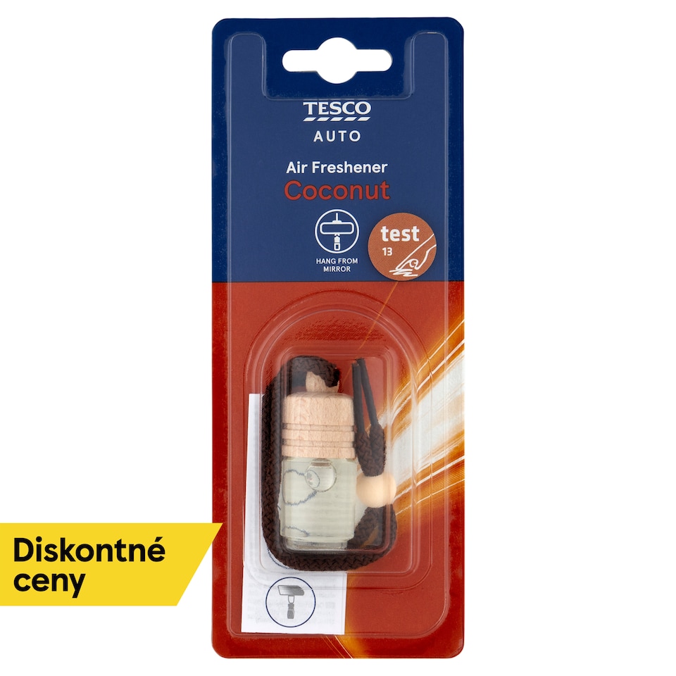 Tesco Auto Hanging Wooden Air Freshener Coconut 5 ml