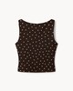 image 5 of F&F Polka Dot Slash Neck Vest in Multi Brown