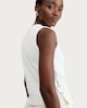 image 3 of F&F Cotton Rich Ribbed Side Button Detail Vest in Cream