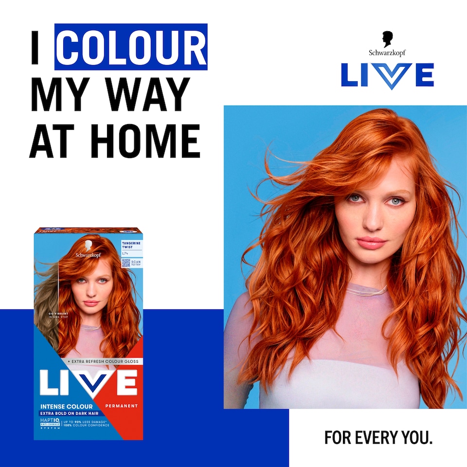 image 1 of Schwarzkopf LIVE Intense Colour L74 Tangerine Twist Permanent Hair Dye