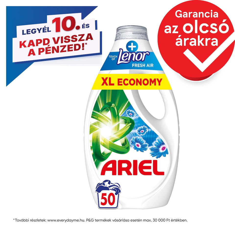 image 1 of Ariel Washing Liquid, 50 Washes, +Touch Of Lenor Fresh Air