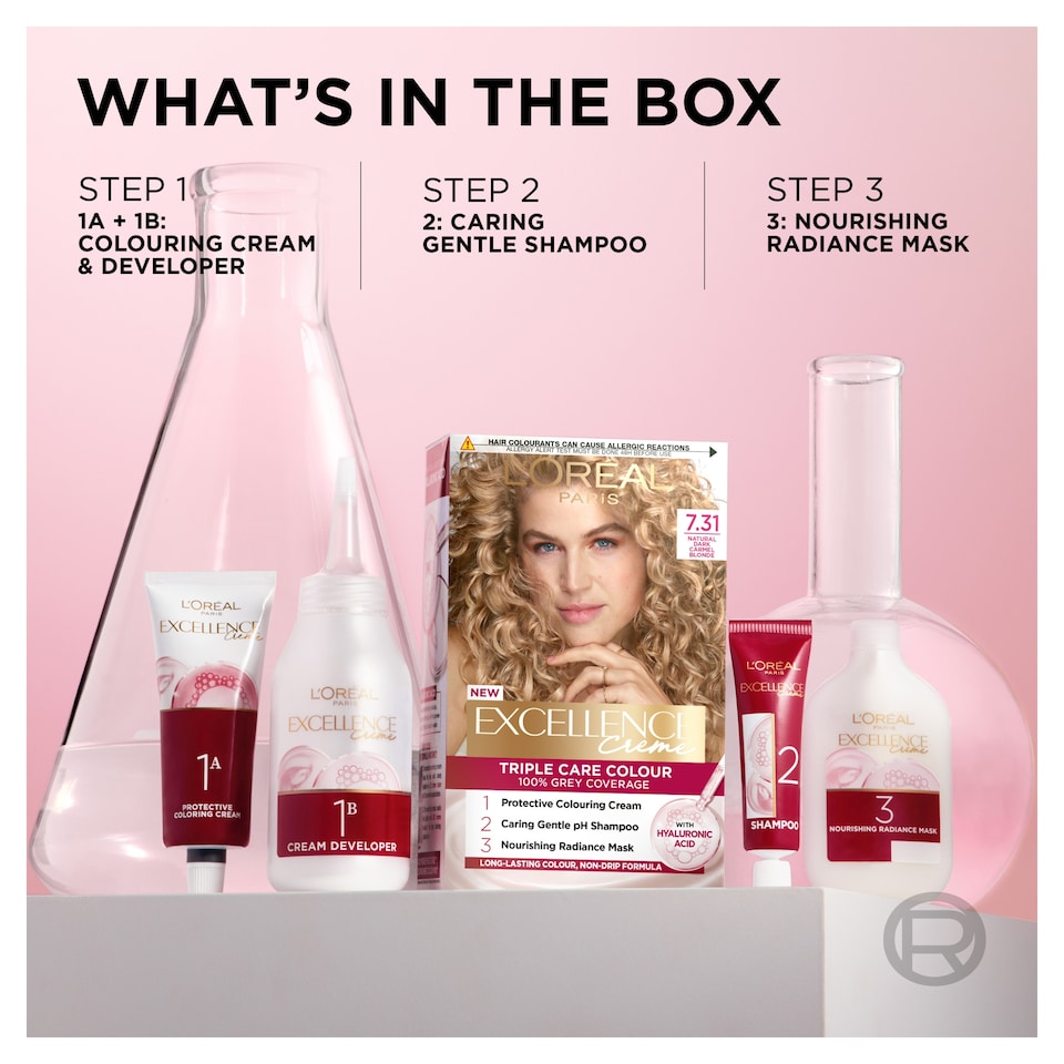 image 1 of L'Oreal Paris Excellence Core 7.31 Natural Dark Caramel Blonde Permanent Hair Dye