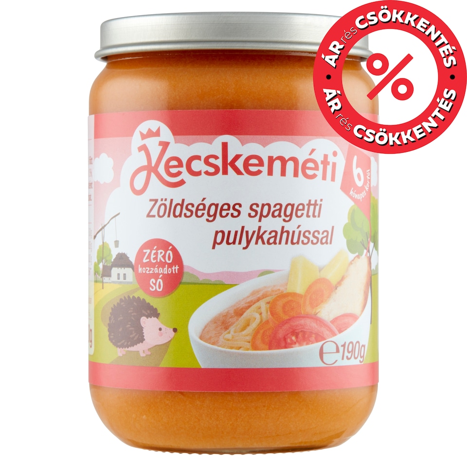 Kecskeméti zöldséges spagetti pulykahússal bébiétel 6 hónapos kortól 190 g