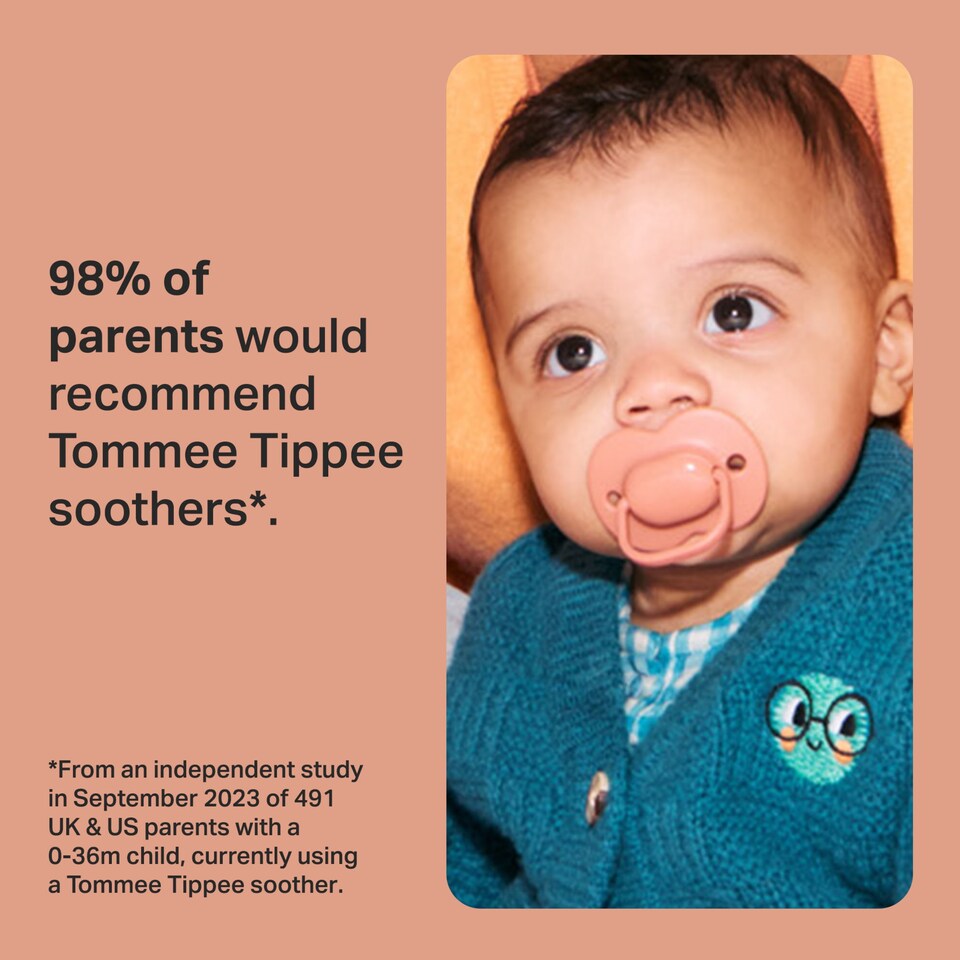 image 1 of Tommee Tippee Cherry Latex Soother, 6-18m Pack of 2