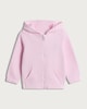 image 4 of F&F Girls Cotton Rich Embroidered Slogan Zip Up Hoodie in Pink
