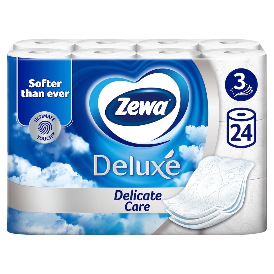 image 1 of Zewa Deluxe Delicate Care Toilet Paper 3 Ply 24 Rolls