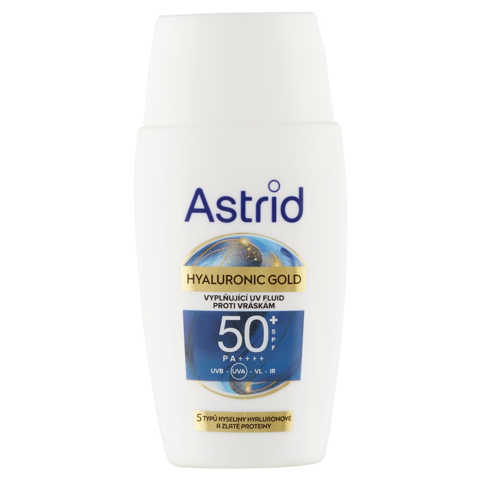 obrázok 1 z Astrid Hyaluronic Gold vyplňujúci UV fluid proti vráskam SPF 50+ 50 ml